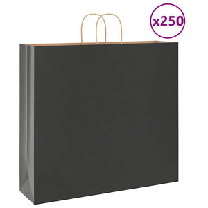 Sacchetti di Carta 250 pz con Manici Neri 54x15x49 cm