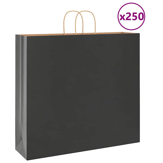 Sacchetti di Carta 250 pz con Manici Neri 54x15x49 cm
