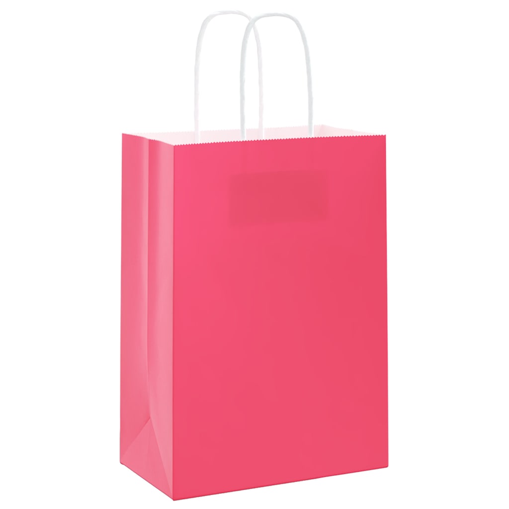 Sacchetti di Carta 50 pz con Manici Rosa 15x8x21 cm