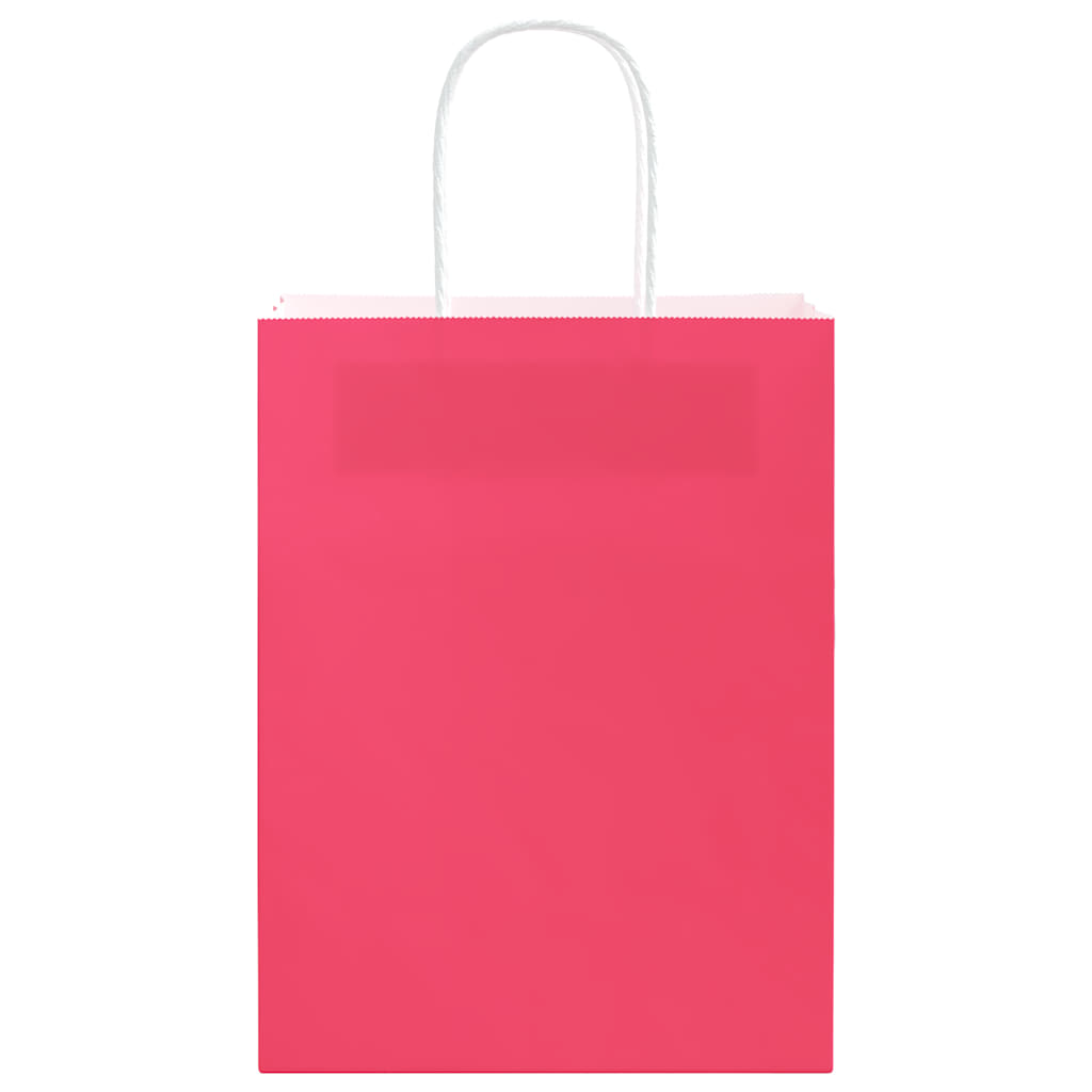 Sacchetti di Carta 50 pz con Manici Rosa 21x11x28 cm