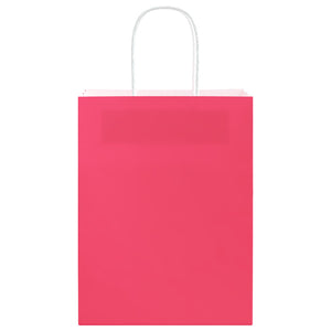 Sacchetti di Carta 50 pz con Manici Rosa 21x11x28 cm