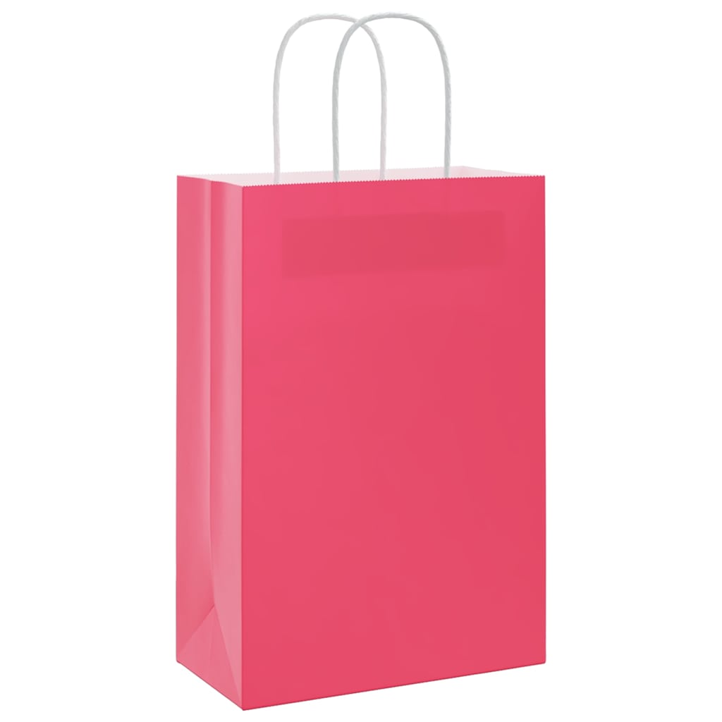 Sacchetti di Carta 50 pz con Manici Rosa 21x11x31 cm 4101658