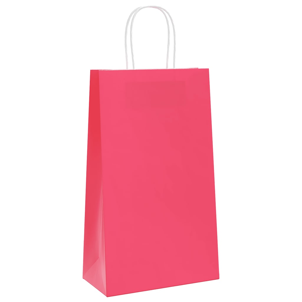 vidaXL Sacchetti di Carta 50 pz con Manici Rosa 21x11x36 cm