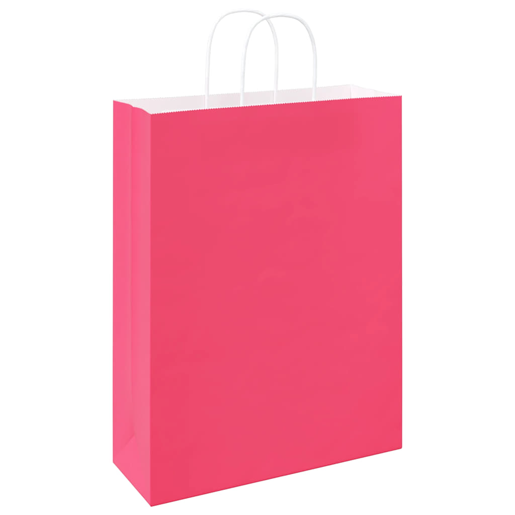 Sacchetti di Carta 50 pz con Manici Rosa 32x12x42 cm 4101662