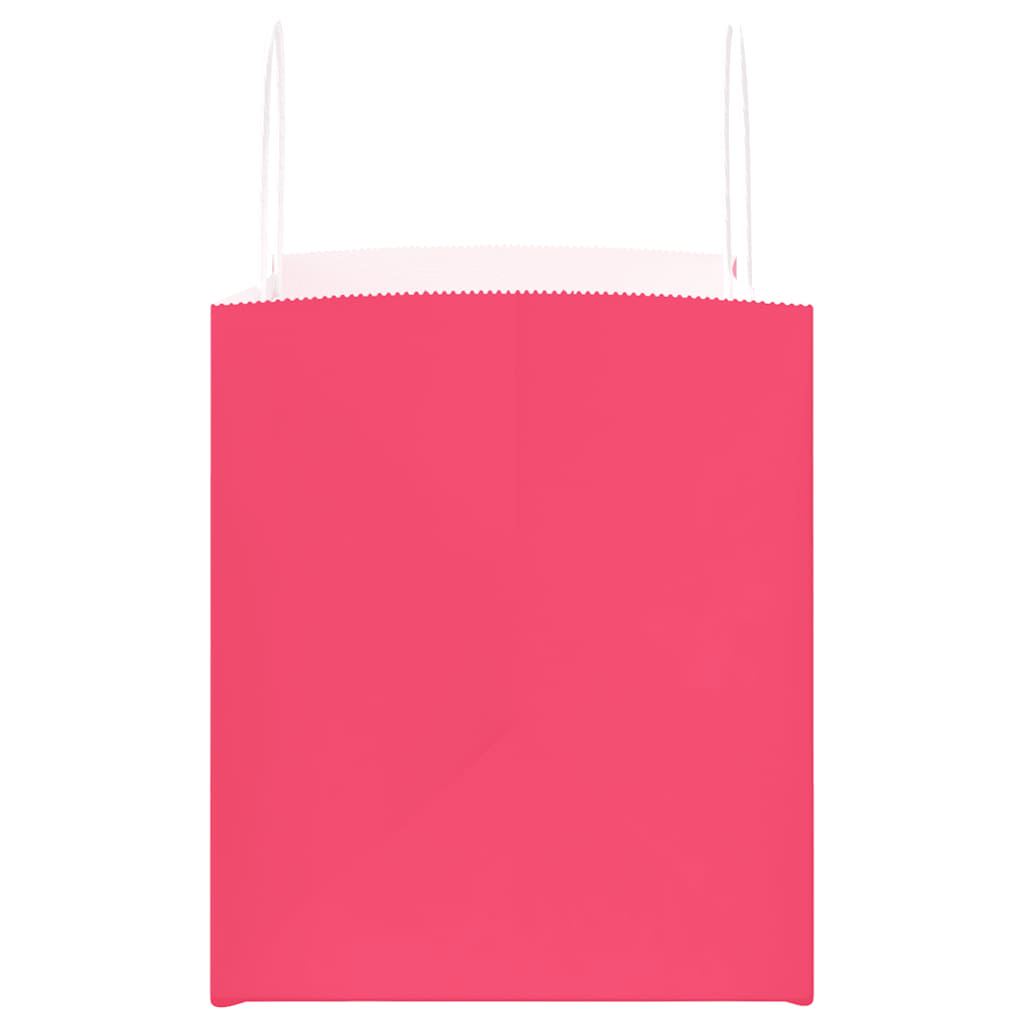 vidaXL Sacchetti di Carta 50 pz con Manici Rosa 32x22x24 cm