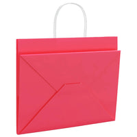 vidaXL Sacchetti di Carta 50 pz con Manici Rosa 32x22x24 cm