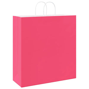 vidaXL Sacchetti di Carta 50 pz con Manici Rosa 45x17x48 cm