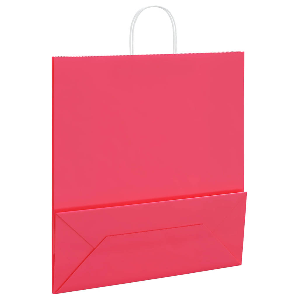 vidaXL Sacchetti di Carta 50 pz con Manici Rosa 45x17x48 cm