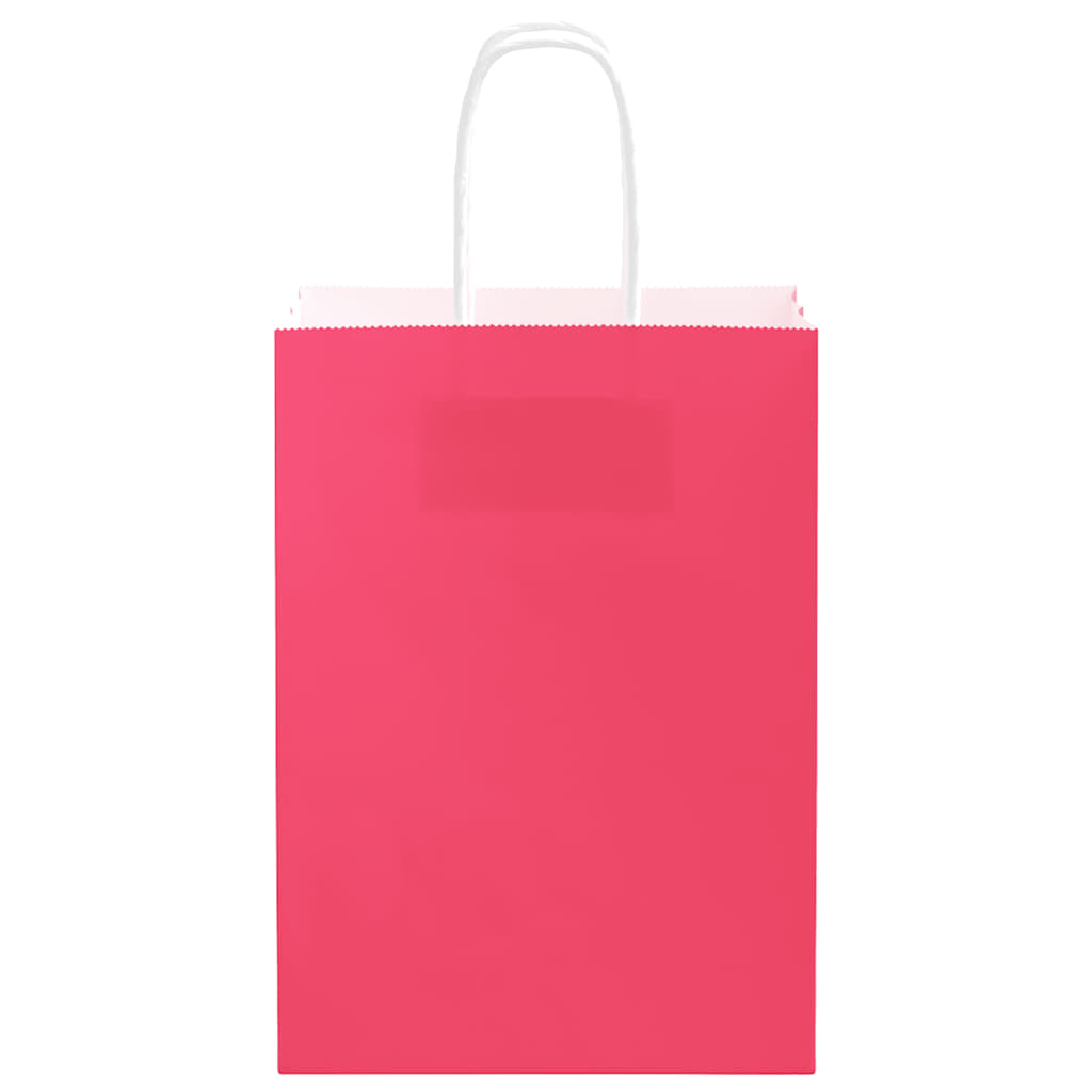 Sacchetti di Carta 250 pz con Manici Rosa 15x8x21 cm