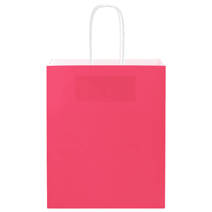 vidaXL Sacchetti di Carta 250 pz con Manici Rosa 18x8x22 cm