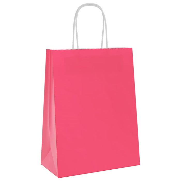 Sacchetti di Carta 250 pz con Manici Rosa 21x11x28 cm 4101671