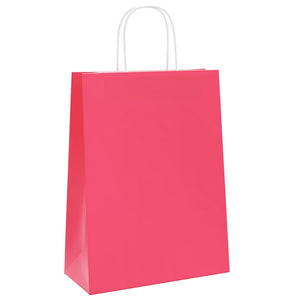 Sacchetti di Carta 250 pz con Manici Rosa 26x12x35 cm