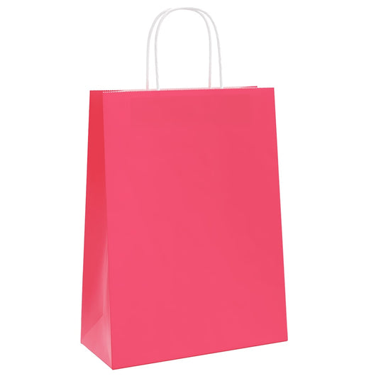 Sacchetti di Carta 250 pz con Manici Rosa 26x12x35 cm 4101674
