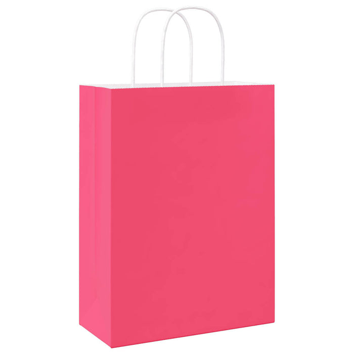 Sacchetti di Carta 250 pz con Manici Rosa 26x12x35 cm
