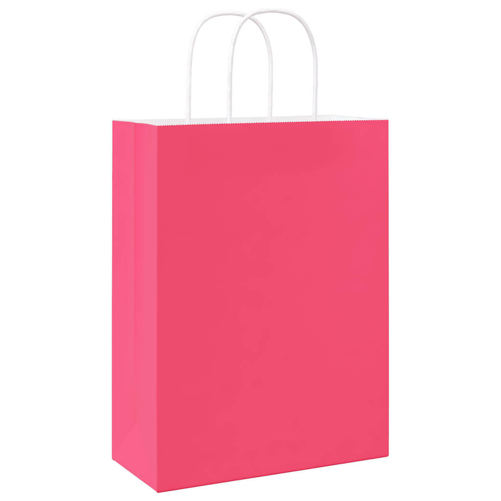 Sacchetti di Carta 250 pz con Manici Rosa 26x12x35 cm 4101674