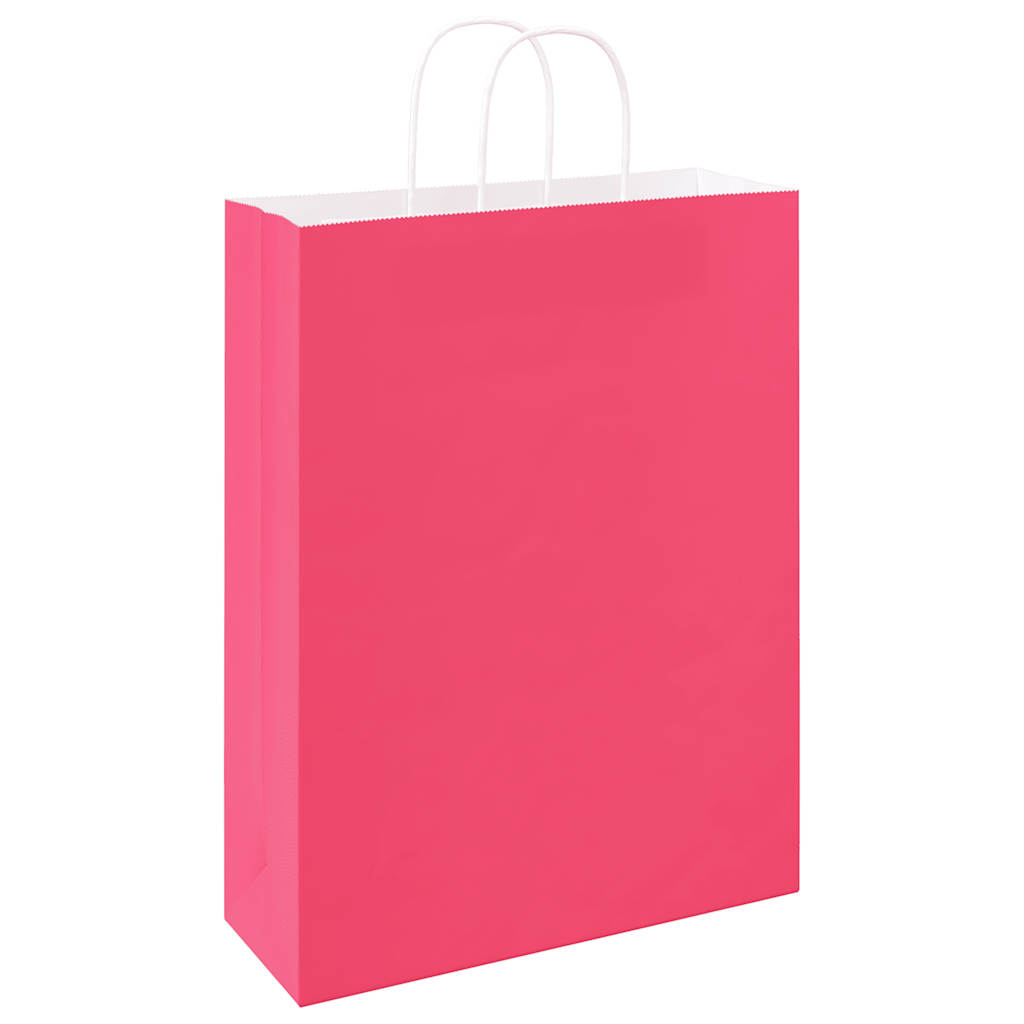 Sacchetti di Carta 250 pz con Manici Rosa 32x12x42 cm 4101676