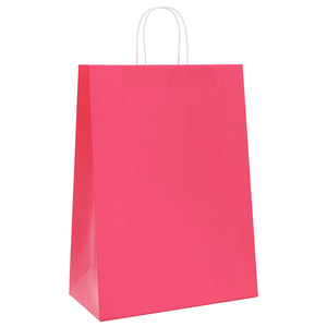 Sacchetti di Carta 250 pz con Manici Rosa 32x17x44 cm 4101678