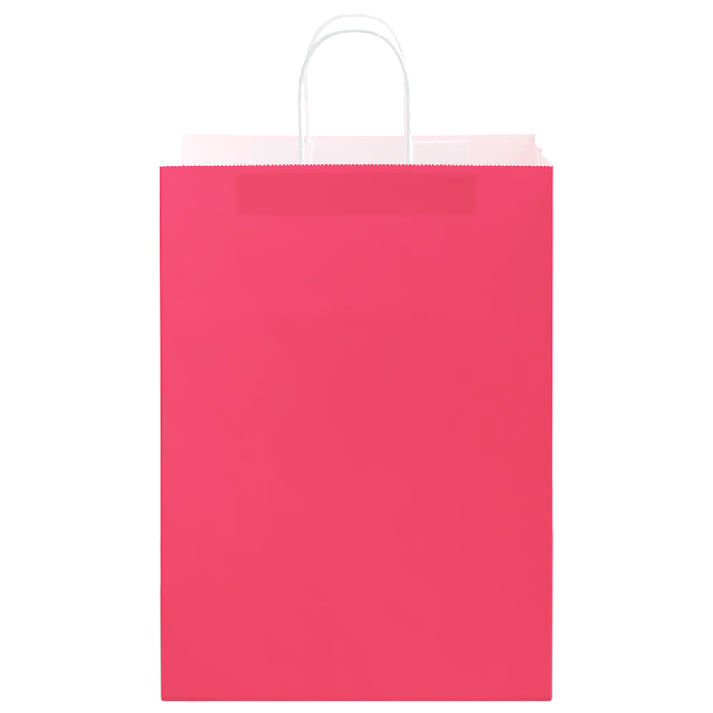 vidaXL Sacchetti di Carta 250 pz con Manici Rosa 32x17x44 cm