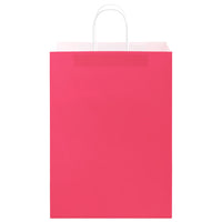 vidaXL Sacchetti di Carta 250 pz con Manici Rosa 32x17x44 cm
