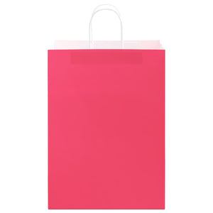 vidaXL Sacchetti di Carta 250 pz con Manici Rosa 32x17x44 cm