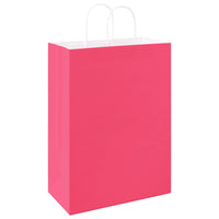 vidaXL Sacchetti di Carta 250 pz con Manici Rosa 32x17x44 cm