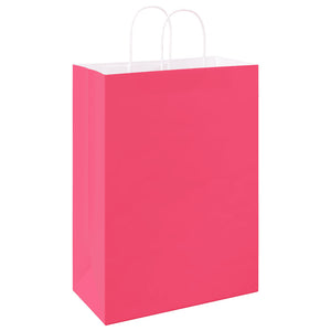 Sacchetti di Carta 250 pz con Manici Rosa 32x17x44 cm 4101678