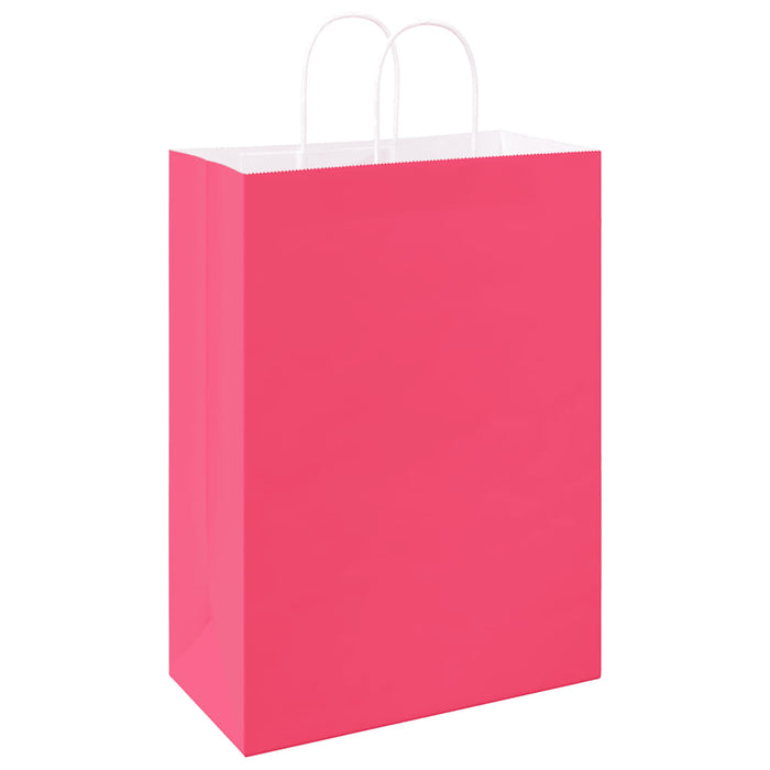 Sacchetti di Carta 250 pz con Manici Rosa 32x17x44 cm 4101678