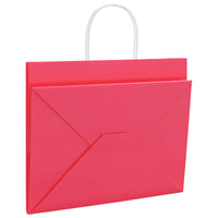 vidaXL Sacchetti di Carta 250 pz con Manici Rosa 32x22x24 cm