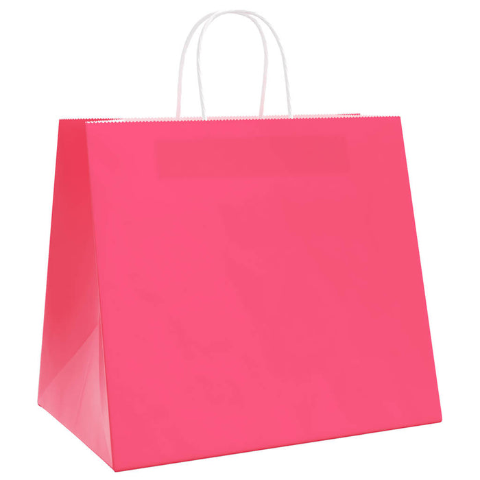 Sacchetti di Carta 250 pz con Manici Rosa 32x22x28 cm