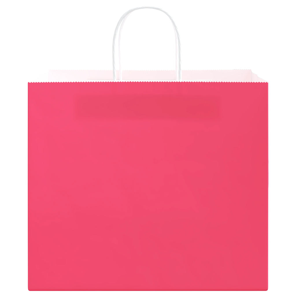 Sacchetti di Carta 250 pz con Manici Rosa 32x22x28 cm