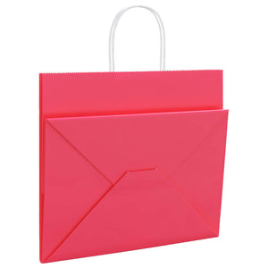 Sacchetti di Carta 250 pz con Manici Rosa 32x22x28 cm