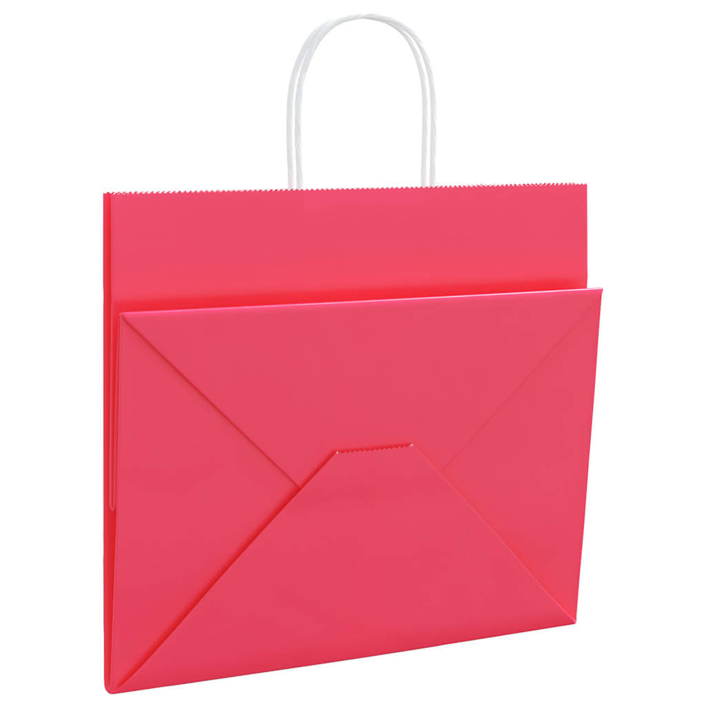 Sacchetti di Carta 250 pz con Manici Rosa 32x22x28 cm 4101680