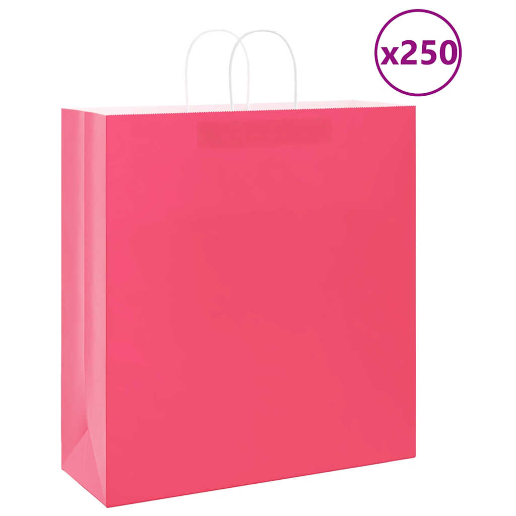 Sacchetti di Carta 250 pz con Manici Rosa 45x17x48 cm
