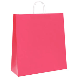 Sacchetti di Carta 250 pz con Manici Rosa 45x17x48 cm