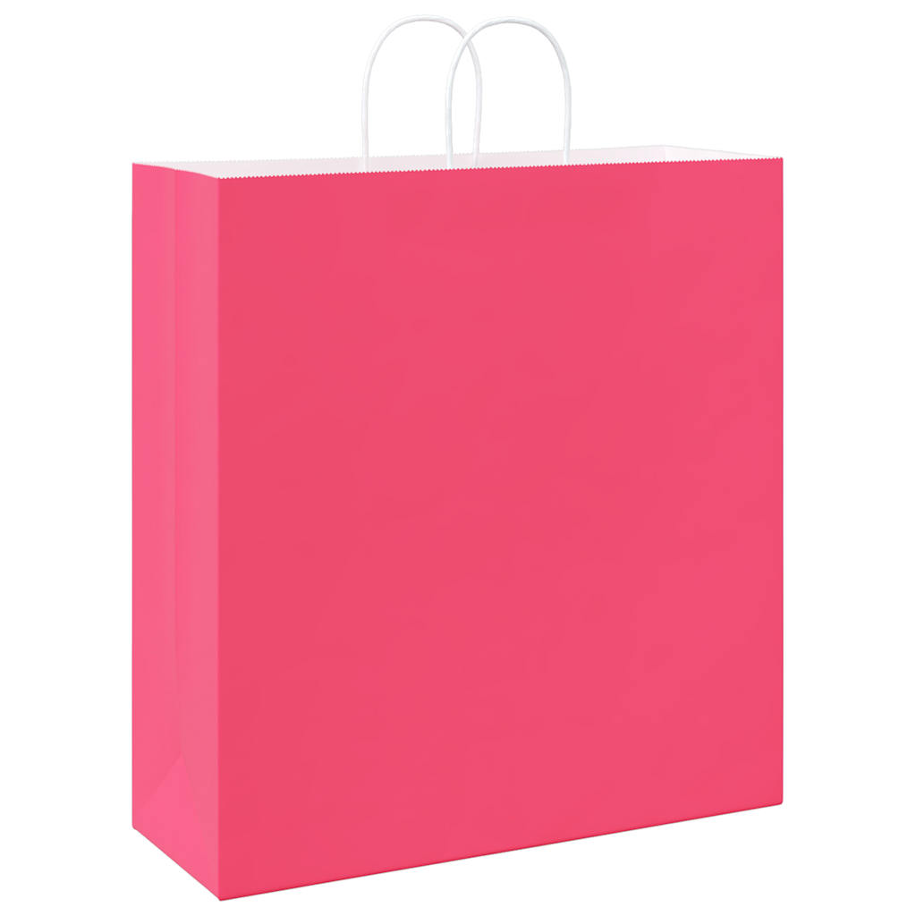 Sacchetti di Carta 250 pz con Manici Rosa 45x17x48 cm