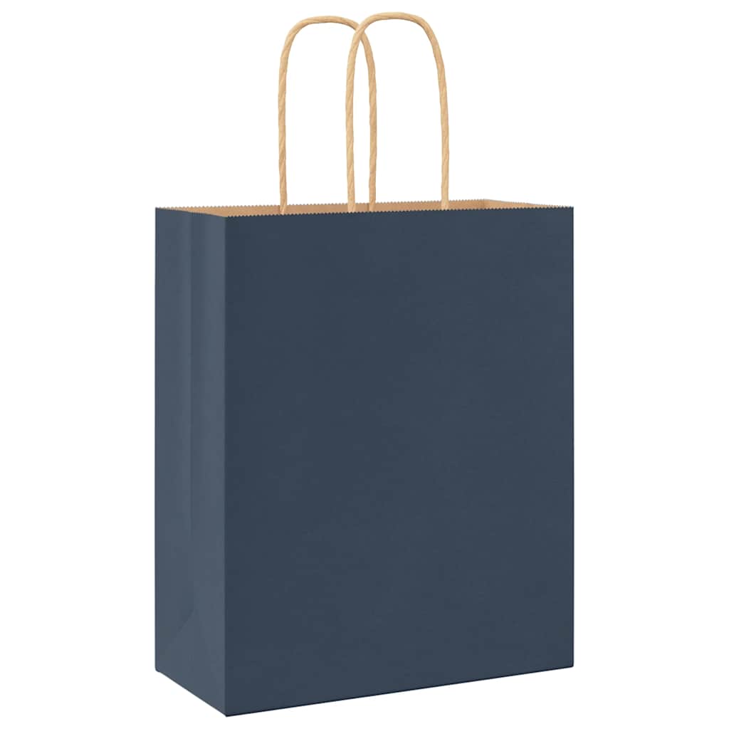 Sacchetti di Carta 50 pz con Manici Blu 18x8x22 cm 4101684