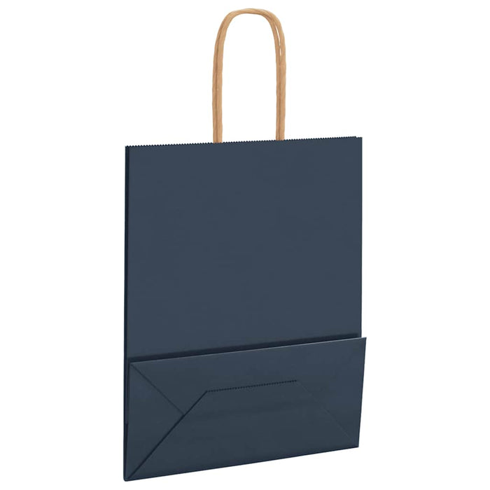 Sacchetti di Carta 50 pz con Manici Blu 18x8x22 cm 4101684
