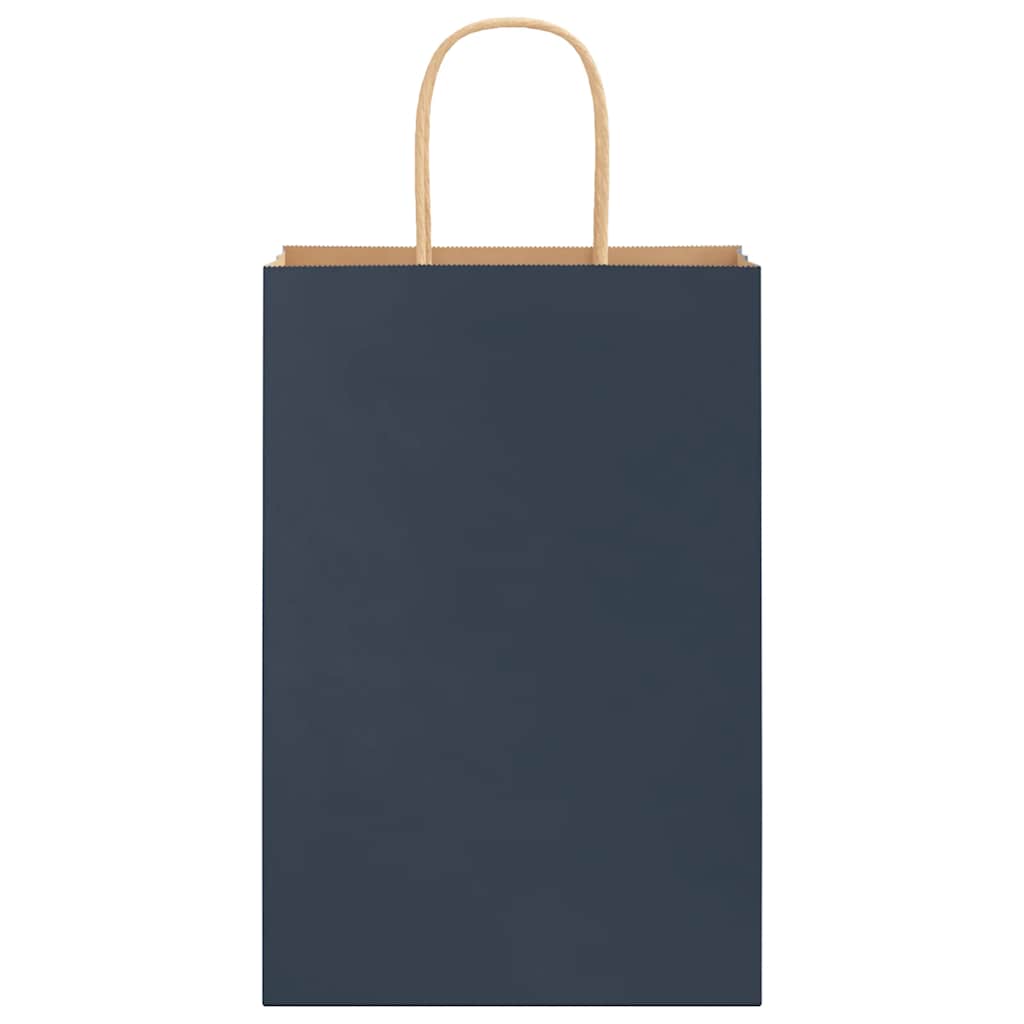 vidaXL Sacchetti di Carta 50 pz con Manici Blu 21x11x31 cm
