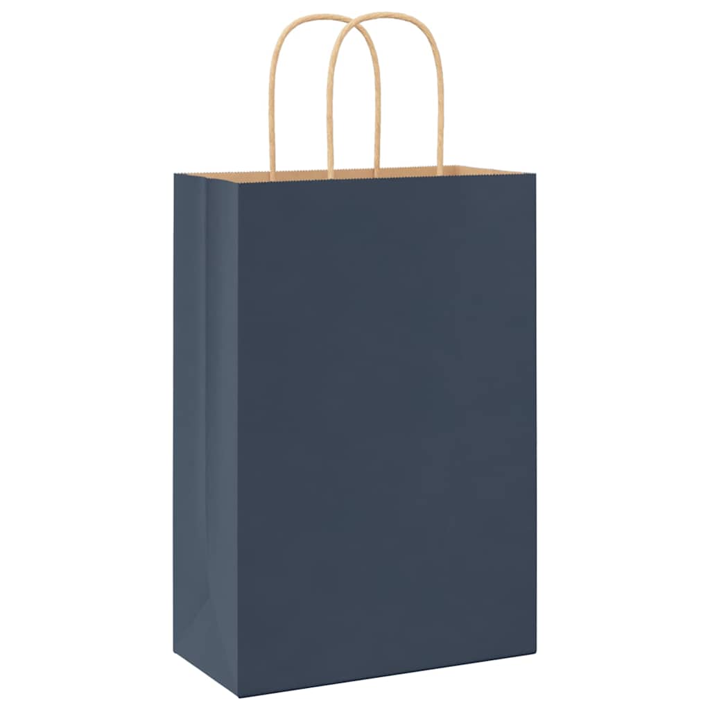 Sacchetti di Carta 50 pz con Manici Blu 21x11x31 cm 4101686
