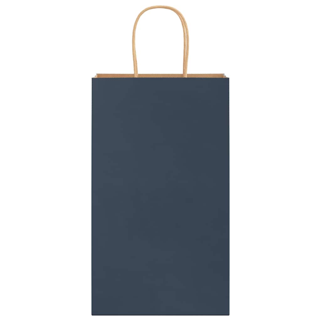 vidaXL Sacchetti di Carta 50 pz con Manici Blu 21x11x36 cm