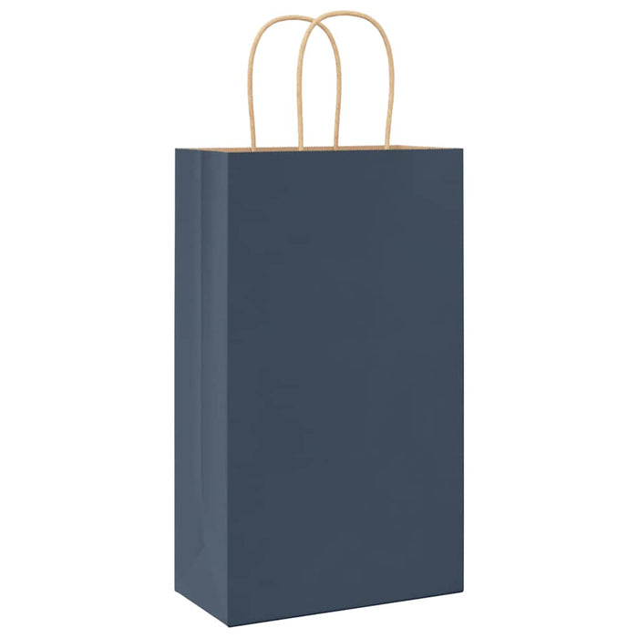 vidaXL Sacchetti di Carta 50 pz con Manici Blu 21x11x36 cm