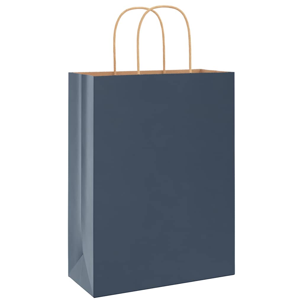 Sacchetti di Carta 50 pz con Manici Blu 26x12x35 cm 4101688