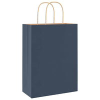 Sacchetti di Carta 50 pz con Manici Blu 26x12x35 cm