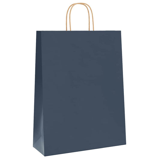 Sacchetti di Carta 50 pz con Manici Blu 32x12x42 cm 4101690