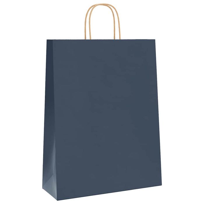 vidaXL Sacchetti di Carta 50 pz con Manici Blu 32x12x42 cm