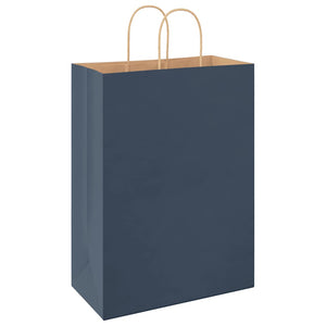 vidaXL Sacchetti di Carta 50 pz con Manici Blu 32x17x44 cm