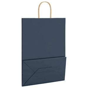 Sacchetti di Carta 50 pz con Manici Blu 32x17x44 cm 4101692