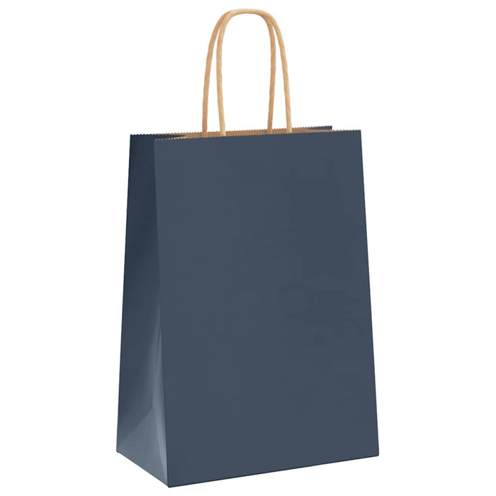 Sacchetti di Carta 250 pz con Manici Blu 15x8x21 cm 4101697