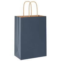 Sacchetti di Carta 250 pz con Manici Blu 15x8x21 cm 4101697