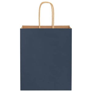 Sacchetti di Carta 250 pz con Manici Blu 18x8x22 cm 4101698